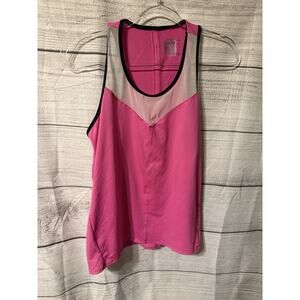 Women's LUCKY IN LOVE Fly High Pink Mesh Tennis Golf Pickleball Tank Top Large